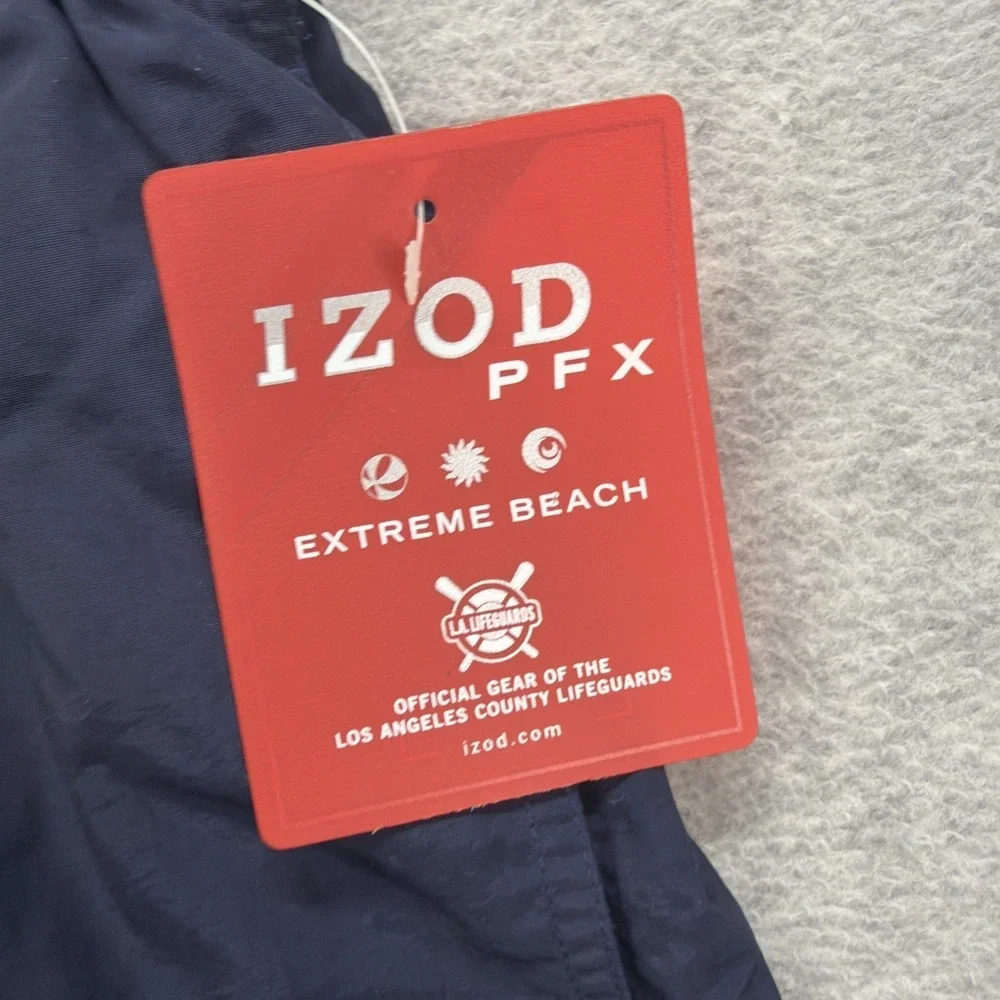 IZOD PFX Swim Shorts Mens XL Blue Surf Perform‎ X Extreme Beach LA Lifeguard NEW